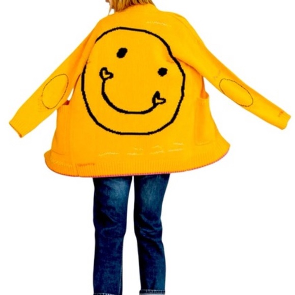 Kerri Rosenthal Poppy Smiley Yellow Sweater - Picture 1 of 3